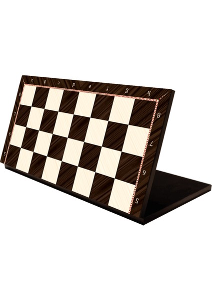 (Sadece Tahta Isteyene) Büyük Boy Katlanır Ceviz Desenli Mdf Ahşap Satranç Tahtası (43X43 Cm)