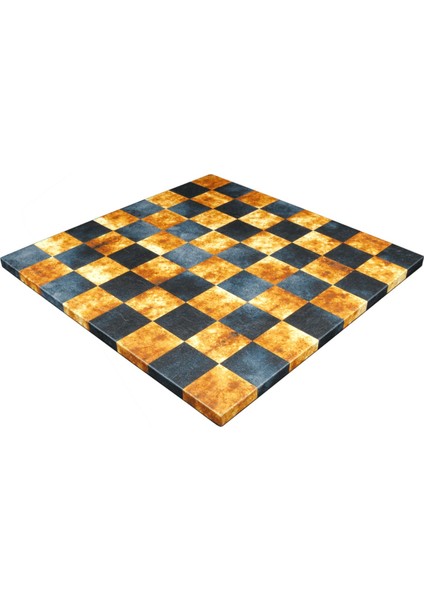 (Sadece Tahta Isteyene) Taba-Siyah, Deri Kaplama, Mdf, Ahşap Satranç Tahtası (37X37 Cm)