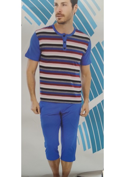 Erkek Kaprili Kısa Kol Pijama Takımı