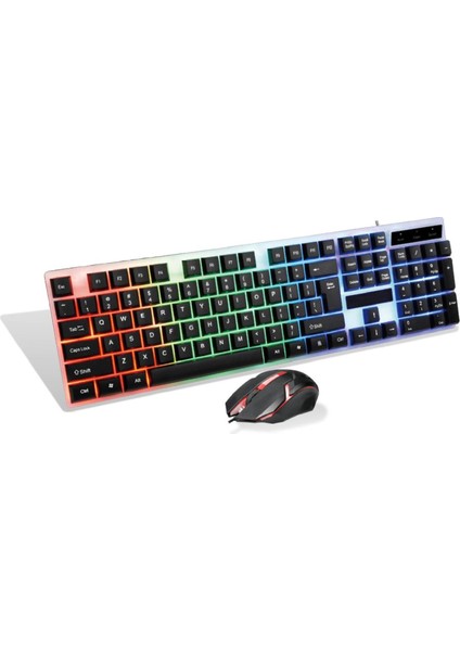 C-5928 Oyuncu Rainbow/usb/rgb Işıklı Klavye Mouse Türkçe Q