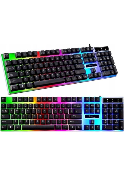 C-5928 Oyuncu Rainbow/usb/rgb Işıklı Klavye Mouse Türkçe Q