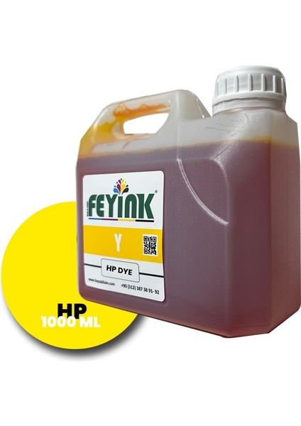 Feyink® Hp Vivera T Serisi Plotter Dye Kartuş Dolum Mürekkebi T610/T770/T790/T795/T920/T2300/Y (Yellow) -1000ML-