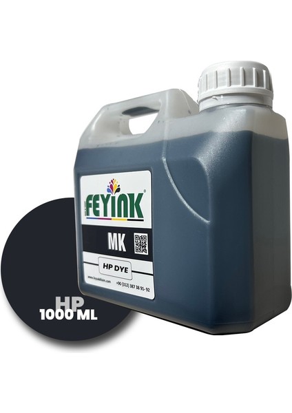 Feyink® Hp Vivera T Serisi Plotter Dye Kartuş Dolum Mürekkebi T610/T770/T790/T795/T920/T2300/MK (Matt Black) -1000ML-