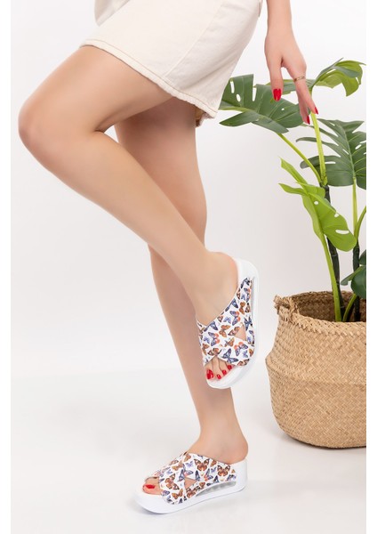 Kahve Kelebek Desenli Çapraz Açık Model Airmax Taban Ortopedik Terlik fırsatları