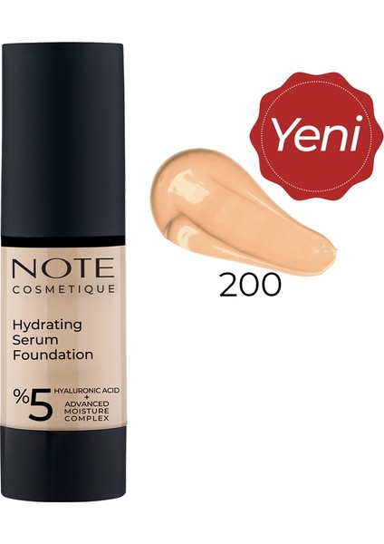 Hydrating Nemlendirici Etkili Hyaluronik Asitli SPF 50 Serum Fondöten 200