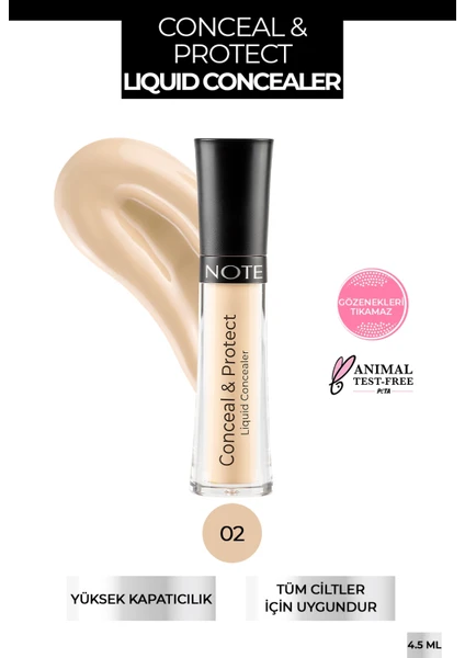 Conceal & Protect Likit Concealer Göz Altı Kapatıcısı 02