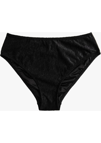 Yüksek Bel Bikini Altı Dokulu Desenli