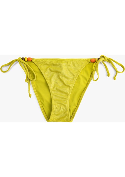 Simli Bikini Altı Yanları İpli Boncuk Detaylı