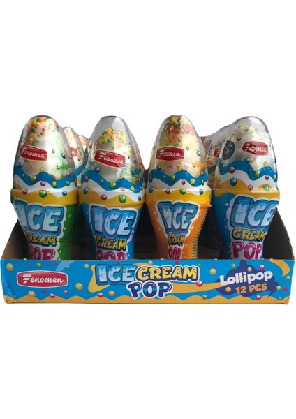 Ice Cream Pop Lollipop - Dondurma Lolipop Şeker 12'li