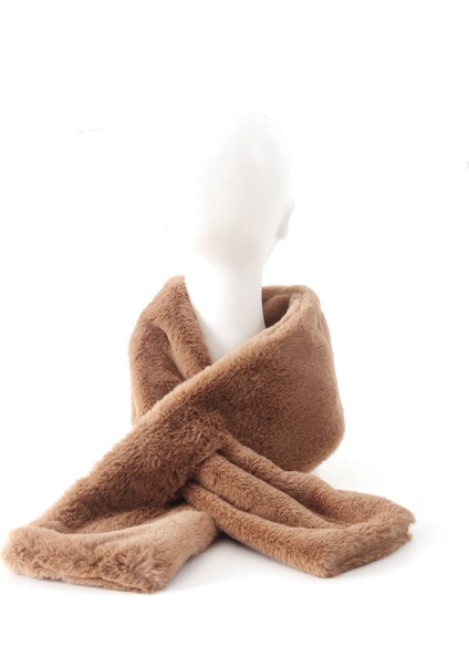 Camel Suni Kürk Peluş Kaşkol Boyunluk Atkı