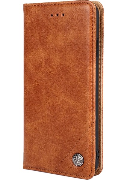 Vivo Iqoo Z7X Brown Için Magnetik Olmayan Retro Telefon Kılıfı (Yurt Dışından) modelleri