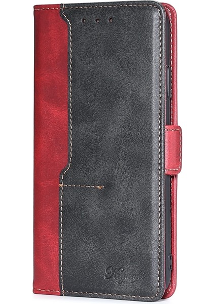 Vivo Iqoo Z7X Kırmızı + Siyah Için Yan Toka Pu Kılıfı (Yurt Dışından)