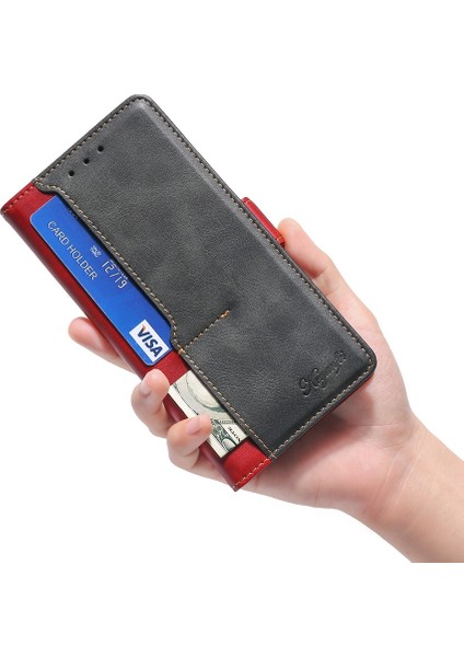 Vivo Iqoo Z7X Kırmızı + Siyah Için Yan Toka Pu Kılıfı (Yurt Dışından) modelleri