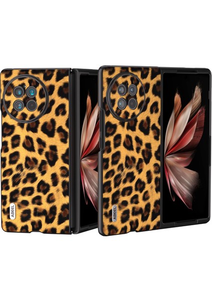 Vivo x Fold2 Altın Leopar Için Siyah Edge Leopar Kılıfı (Yurt Dışından)