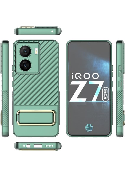 Vivo Iqoo Z7 5g Global Green Için Dalgalı Dokulu Telefon Kılıfı (Yurt Dışından)