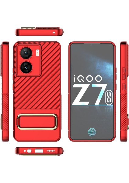 Vivo Iqoo Z7 5g Global Red Için Dalgalı Dokulu Telefon Kılıfı (Yurt Dışından)