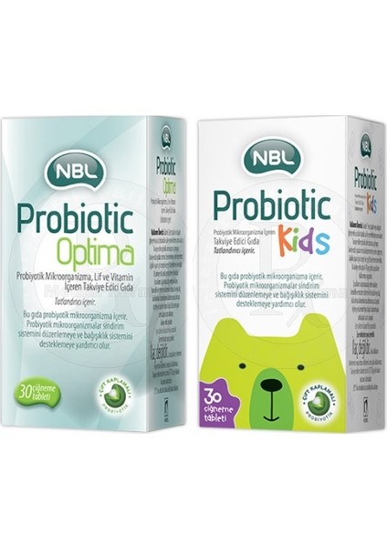 Probiotic Optima + Probiotic Kids 30 Çiğneme Tableti