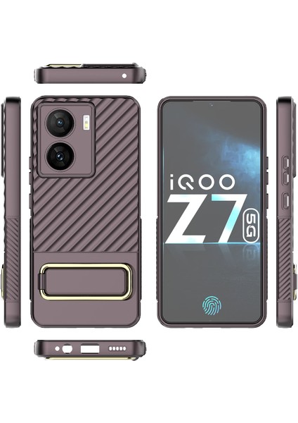 Vivo Iqoo Z7 5g Global Brown Için Dalgalı Dokulu Telefon Kılıfı (Yurt Dışından)