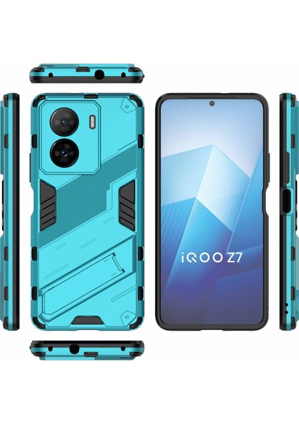 Vivo Iqoo Z7 5g Mavi Için Punk Zırh Telefon Kasası (Yurt Dışından) modelleri