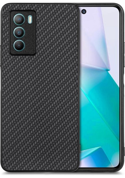 Vivo T1 Siyah Için Karbon Fiber Doku Telefon Kılıfı (Yurt Dışından)