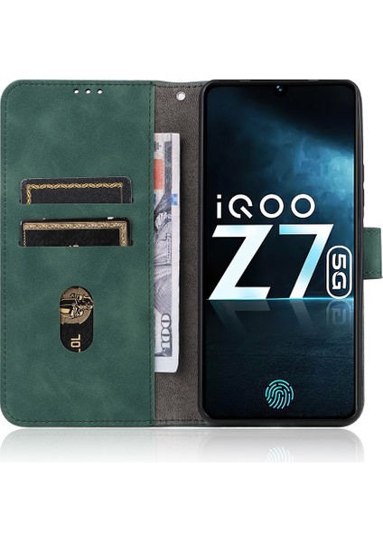 Cilt Fe Deri Telefon Kılıfı Vivo Iqoo Z7 Yeşil (Yurt Dışından) indirimleri
