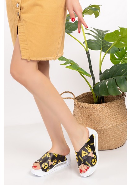 Beyaz Taban Radyoloji Desenli Açık Çapraz Model Airmax Ortopedik Terlik fırsatları