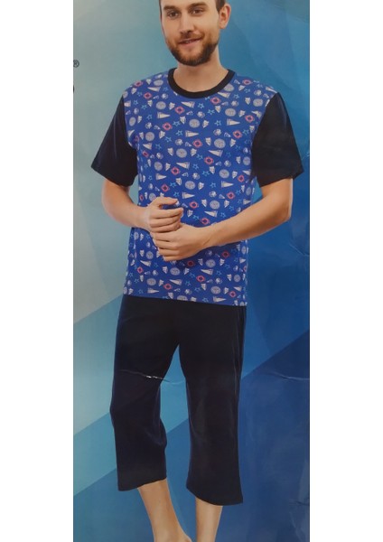 Erkek Kaprili Kısa Kol Pijama Takımı