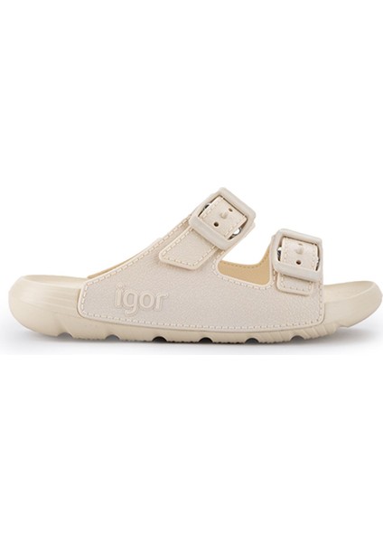 Unisex Fildişi Sandalet Tokalı Düz Taban Kauçuk Malzeme ile Kız Çocuklar İçin fiyatları