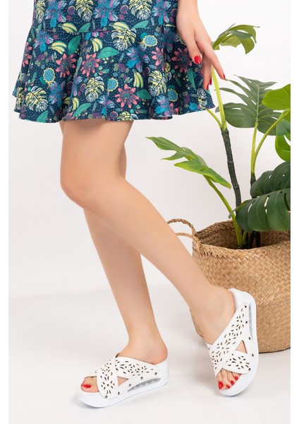 Delikli Baklava Desenli Çapraz Model Açık Airmax Ortopedik Terlik fırsatları