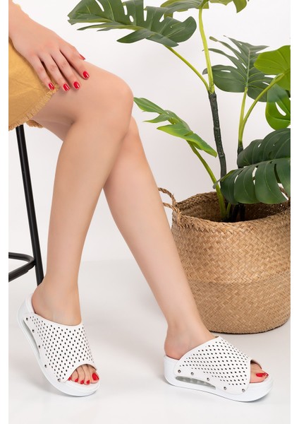 Düz Baklava Desenli Açık Airmax Taban Ortopedik Terlik