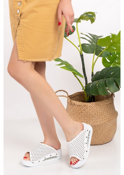 Düz Baklava Desenli Açık Airmax Taban Ortopedik Terlik modelleri