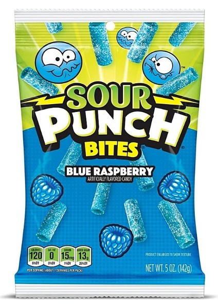 Sour Punch Bites Blue Rspberry Candy 142 gr