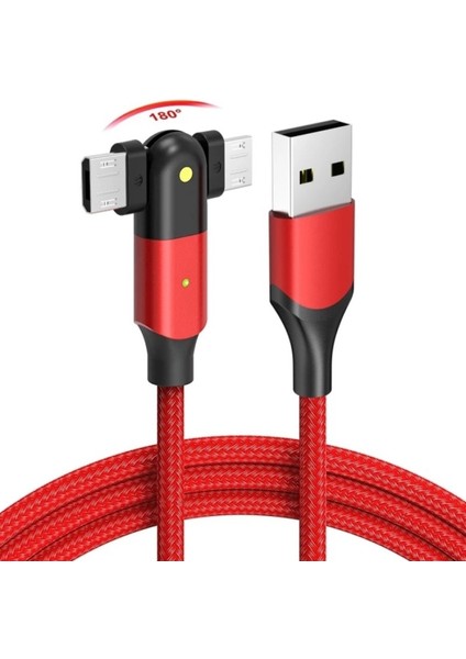 J5 Micro Usb 180 Derece 5A Şarj ve Data Kablosu -2mt