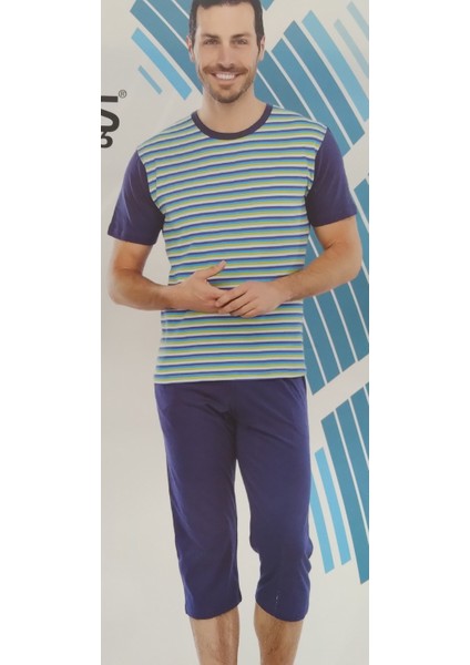 Erkek Kaprili Kısa Kollu Pijama Takımı