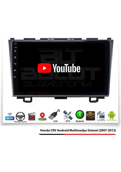 Honda Crv Android 6gb Ram 128GB Rom Carplay 8 Çekirdek Navigasyon Multimedya Oto Teyp