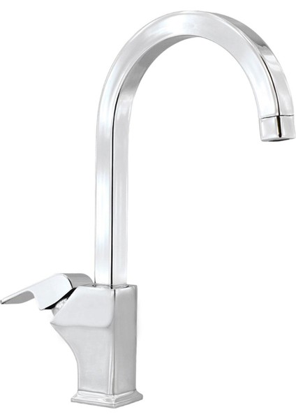 Kuğu Mix Uzun Banyo Lavabo Musluğu Eyve Sıcak Soğuk Çift Su Girişli Çeşmesi Bataryası 36 cm