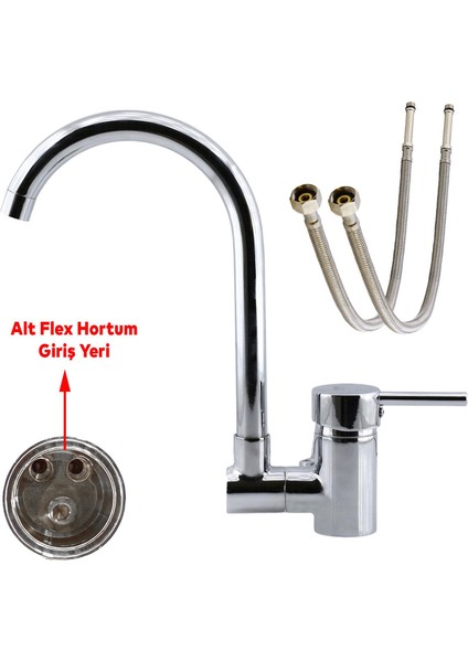 Banyo Lavabo Musluğu Akrobat Eyve Sıcak Soğuk Çift Su Girişli Çeşmesi Bataryası 31 cm