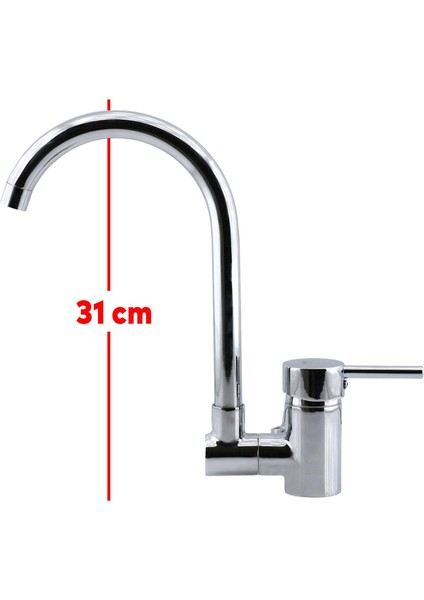 Banyo Lavabo Musluğu Akrobat Eyve Sıcak Soğuk Çift Su Girişli Çeşmesi Bataryası 31 cm