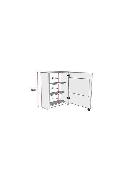 Çalışma Odası Fonksiyonel Kitaplık + Katlanır Masa MD002