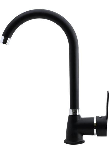 Banyo Lavabo Musluğu Siyah Bataryası Mix Eyve Sıcak Soğuk Çift Su Girişli Çeşmesi 34 cm