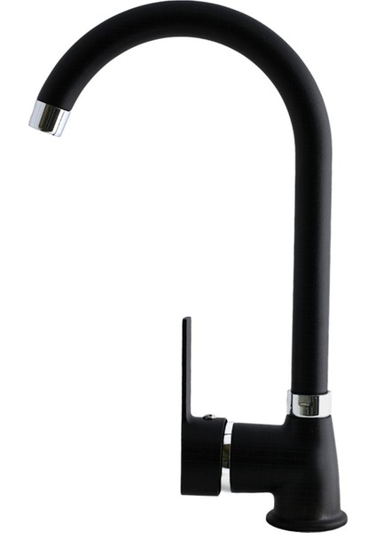 Banyo Lavabo Musluğu Siyah Bataryası Mix Eyve Sıcak Soğuk Çift Su Girişli Çeşmesi 34 cm