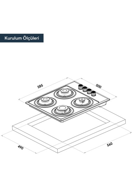 Ankastre Beyaz Violet Ocak M6-40BF