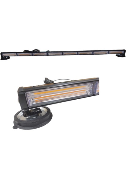 118 cm Çakar Lamba 8  Cob LED 17 Fonksyionlu 48W Amber 12-30V  / LAPA198