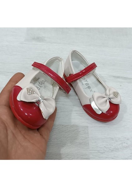 8009 Pembe-Beyaz Cırtlı El Yapımı Ortapedik Kız Bebe Babet Ayakkabı indirimleri