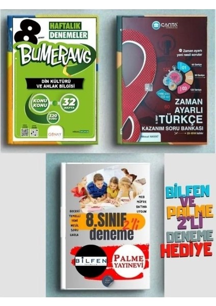 8. Sınıf 32 Haftalık Din Deneme + Zaman Ayarlı Türkçe + 2'li Deneme