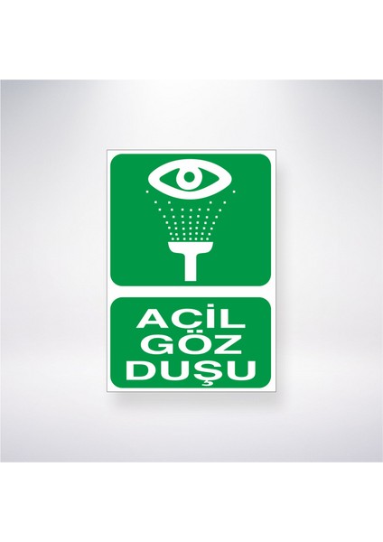 Acil Göz Duşu 21X30 cm Yapışkanlı Levha