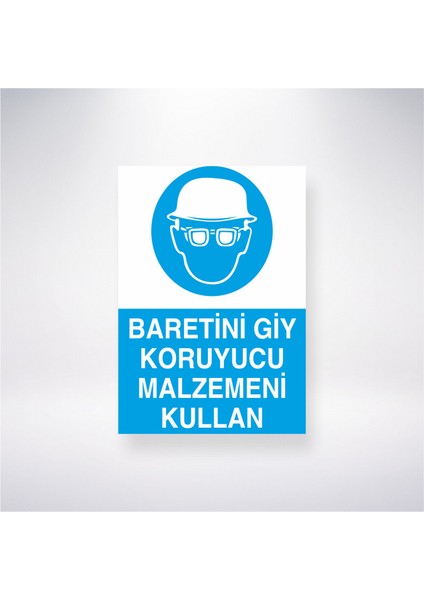Baretini Giy Koruyucu Malzemeni Kullan 21X30 cm Yapışkanlı Levha