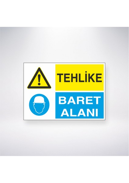 Tehlike Baret Alanı 21X35 Arkası Yapışkanlı Levha