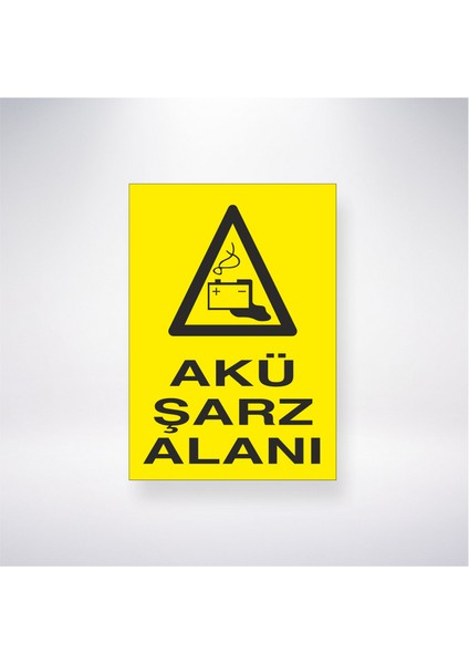 Akü Şarz Alanı 21X35 Arkası Yapışkanlı Levha 21X30 cm Yapışkanlı Levha