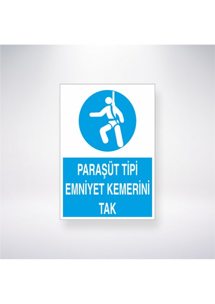 Paraşüt Tipi Emniyet Kemerini Tak 21X35 Arkası Yapışkanlı Levha